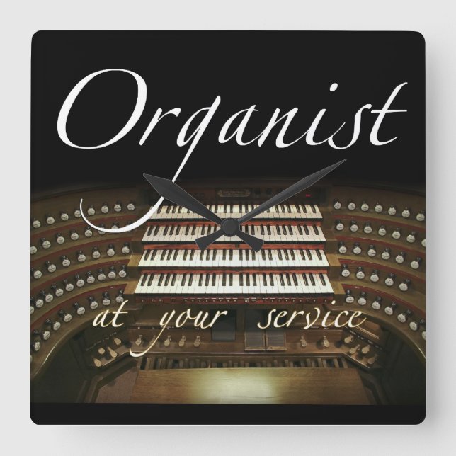 Horloge Carrée Organist at your service clock (Recto)