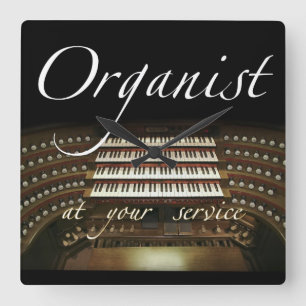 Horloge Carrée Organist at your service clock