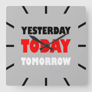 Horloge Carrée Original text design positive words phrase