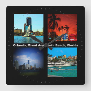 Horloge Carrée Orlando, Miami, South Beach Collage