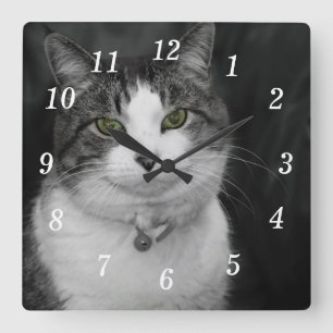 Horloge Carrée Oser regarder dans ma cadenas verte des yeux