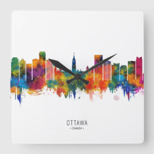 Horloge Carrée Ottawa Canada Skyline