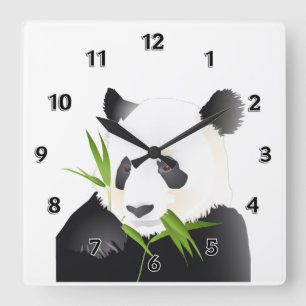 Horloge Carrée Ours panda