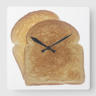 Horloge Carrée Pain grillé de petit déjeuner