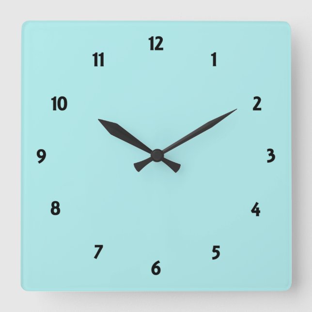 Horloge Carrée Pale Turquoise (Recto)