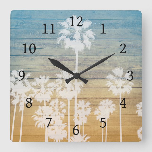 Horloge Carrée Palm Tree Design 239 (Recto)