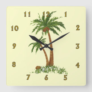 Horloge Carrée Palm Tree Wall Clock