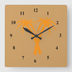Horloge Carrée Palmiers élégants dans le désert
