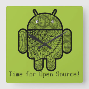 Horloge Carrée Pancho Doodle Character pour le robot Android™