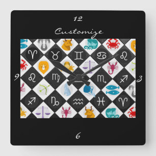 Horloge Carrée Panneau solaire Zodiac Calendrier Astrologie Thund
