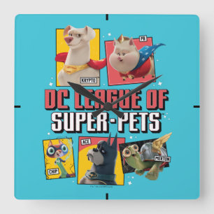 Horloge Carrée Panneaux de caractères DC League of Super-Pets