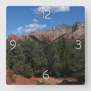 Horloge Carrée Panorama de Red Rocks à Sedona Arizona