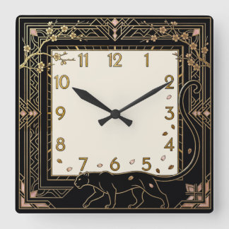 Horloge Carrée Pantera Art Déco