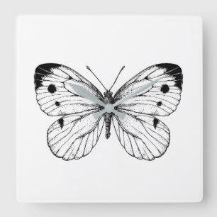 Horloge Carrée Papillon à chou