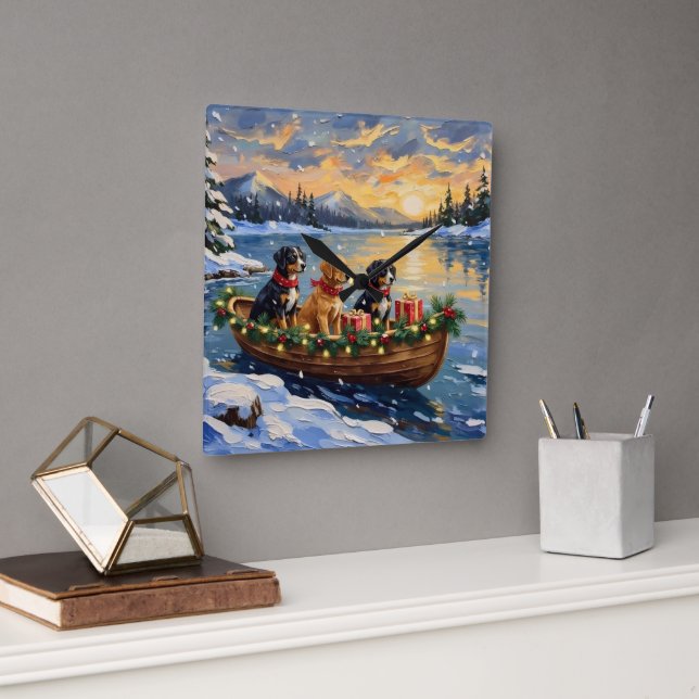 Horloge Carrée Papillon Christmas Boat Holiday (Bureau)