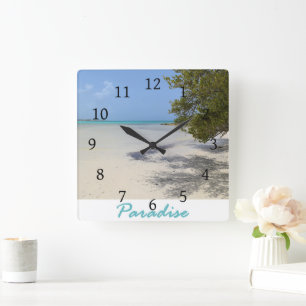 Horloge Carrée Paradise Beach Ocean Photo 202