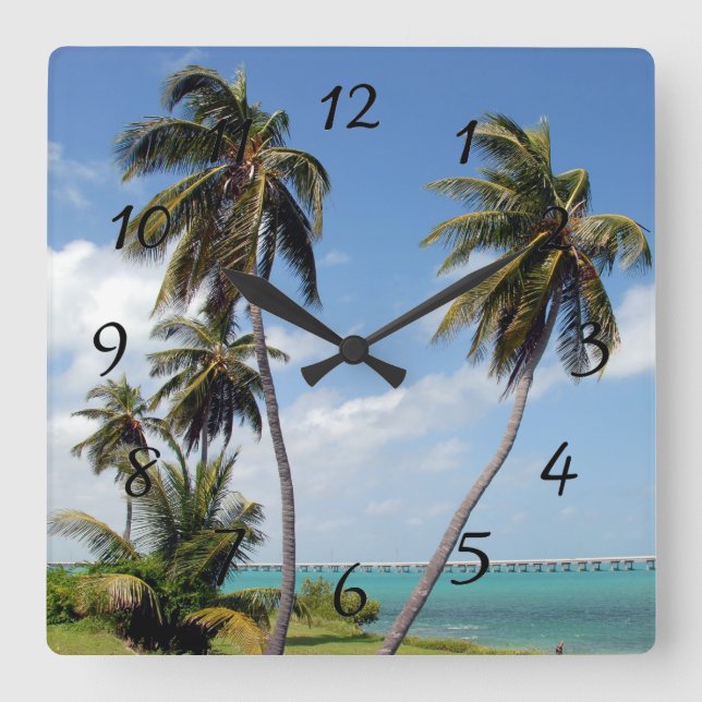 Horloge Carrée Parc d'état de Bahia Honda Floride Keys (Recto)