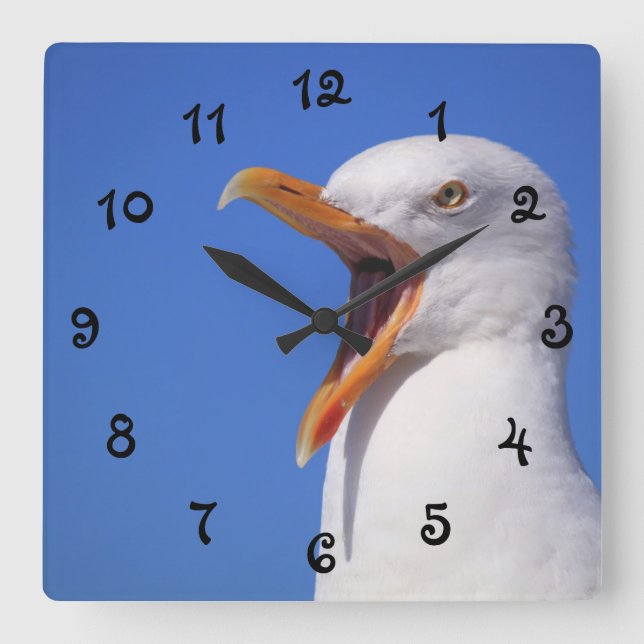Horloge Carrée Parler de mouette (Recto)