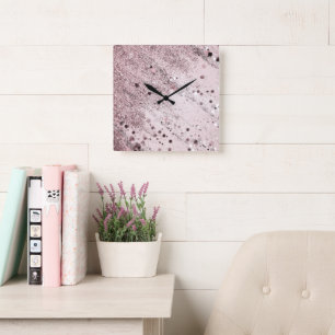 Horloge Carrée Parties scintillant Glam 3 #art #parties scintilla