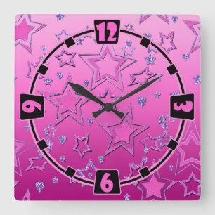 Horloge Carrée Parties scintillant shconfetti de la fête de Noël
