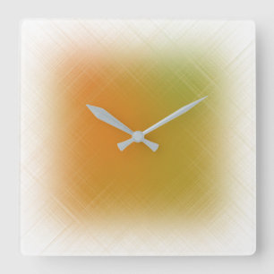 Horloge Carrée Pastel Abstrait Orange et Lime