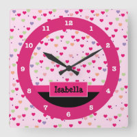 Pastel Hearts on Pink Personalized