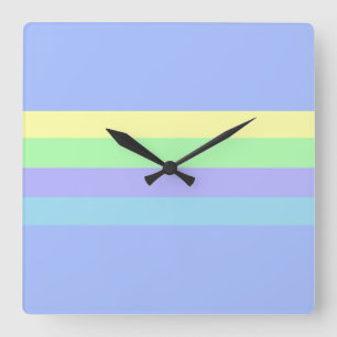 Horloge Carrée Pastel Lavender bleu