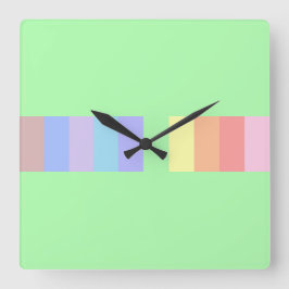 Horloge Carrée Pastel Lime Green
