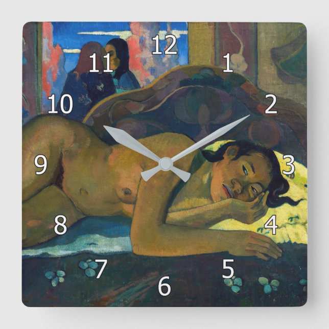 Horloge Carrée Paul Gauguin - Nevermore / O Taiti (Recto)