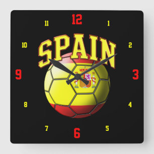 Horloge Carrée Pavillon de l'Espagne à bille de football