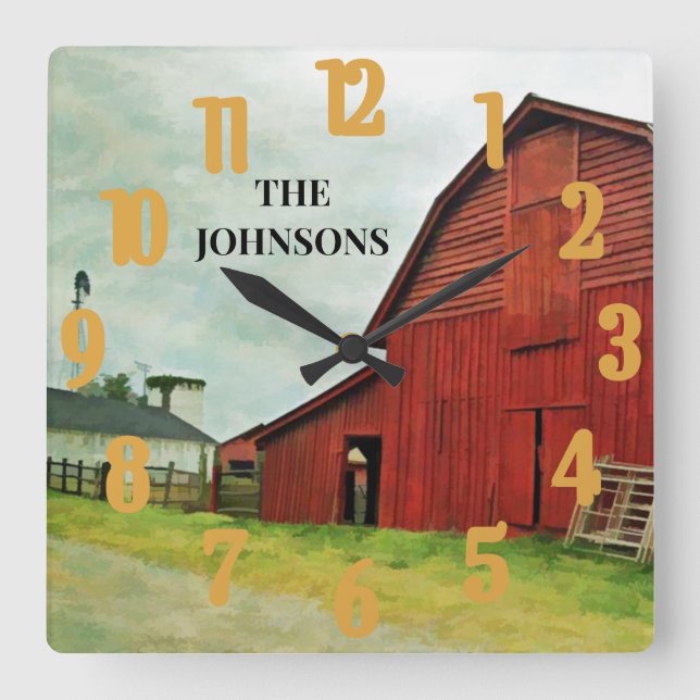 Horloge Carrée Pays de rustic (Recto)