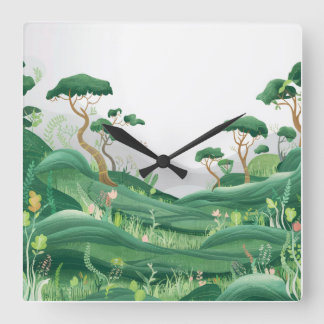 Horloge Carrée Paysage