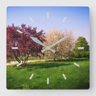 Horloge Carrée Paysage d'arbres magnifiques