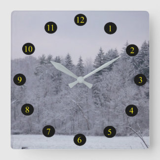 Horloge Carrée Paysage d'hiver