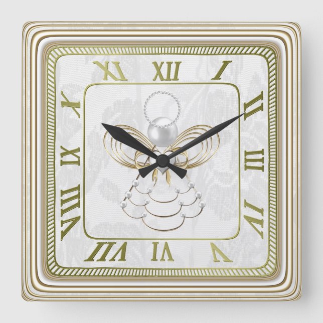 Horloge Carrée Pearls and Gold (Recto)