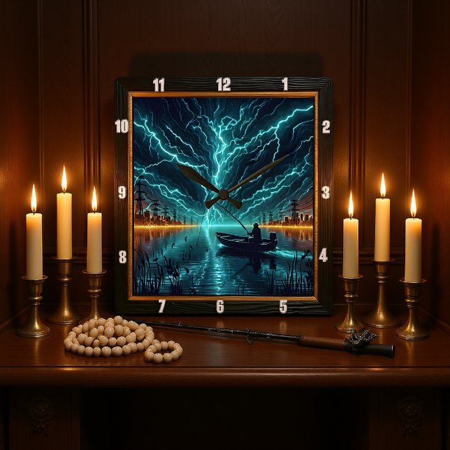 Horloge Carrée Pêche électrique (Créateur téléchargé)