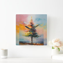 peinture à l'huile d'arbre de noël