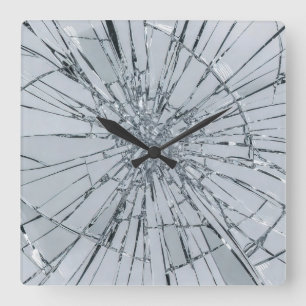 Horloge Carrée Peinture à l'huile de surface de verre brisé (styl