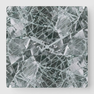 Horloge Carrée Peinture à l'huile de surface en verre brisé (styl