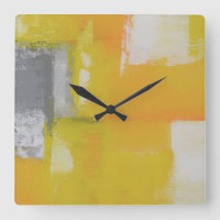 peinture abstraite moderne gris jaune blanc