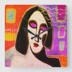 Horloge Carrée Peinture Abstraite originale