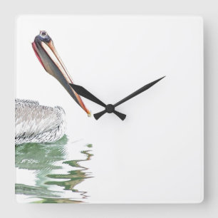 Horloge Carrée Pelican Bird Wall Clock