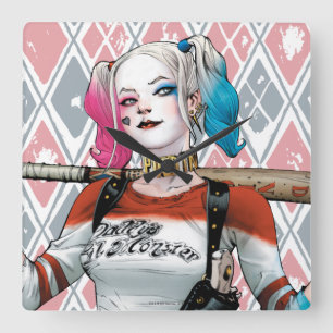 Horloge Carrée Peloton de suicide   Harley Quinn