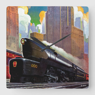 Horloge Carrée Pennsylvania Train by Unknown