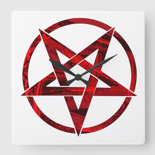 Horloge Carrée Pentagram Red Devil (Recto)