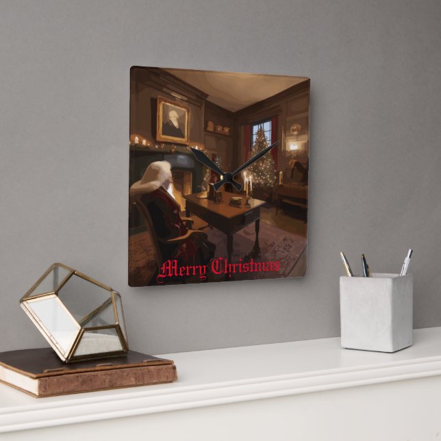 Horloge Carrée Père Noël Cosy Nook (Bureau)