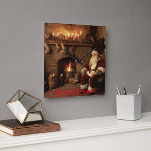 Horloge Carrée Père Noël Cosy Nook