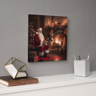 Horloge Carrée Père Noël Cosy Nook