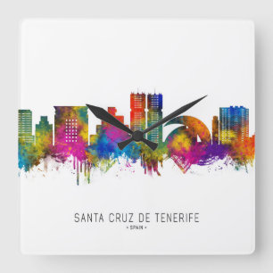 Horloge Carrée Père Noël Cruz de Tenerife Espagne Skyline