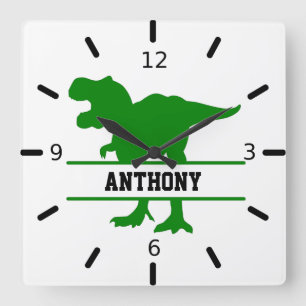 Horloge Carrée Personalized Dinosaur